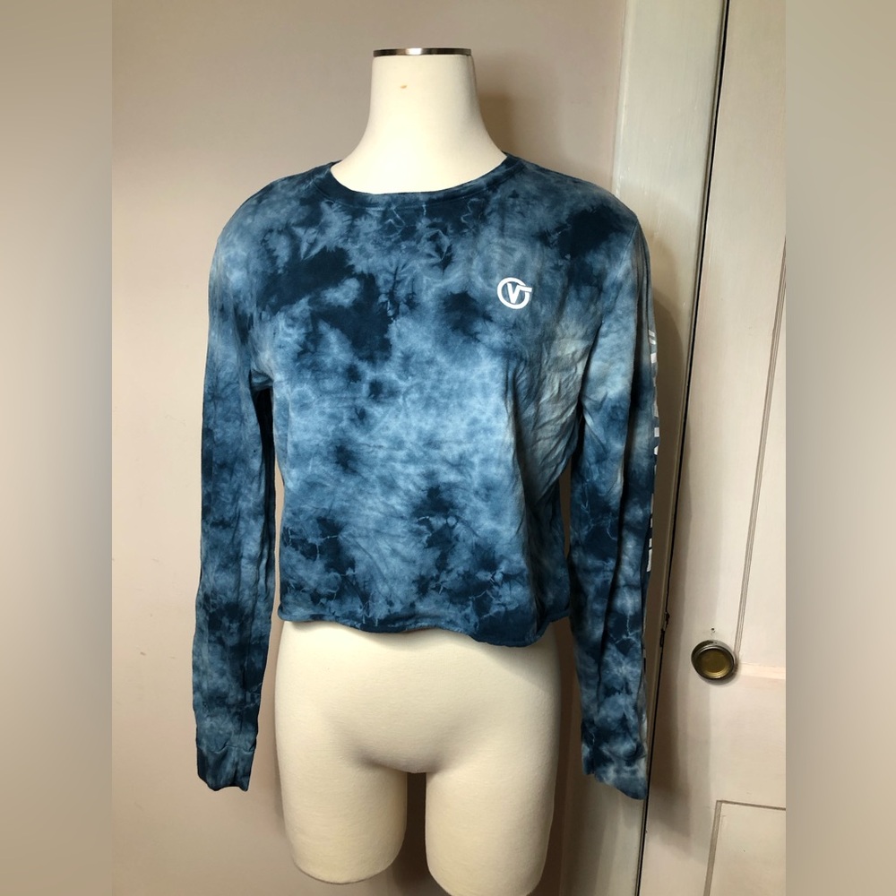 Vans Blue and White Crop long sleeve tee